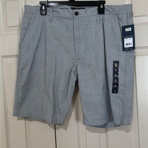 US Polo Assn Men’s Gray/White Striped Hartford Shorts Size 38-NWT $56.00